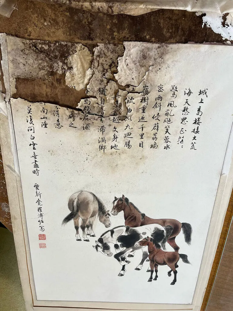Horses and Calligraphy, before restoration