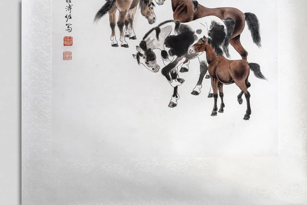 Horses and Calligraphy, after restoration